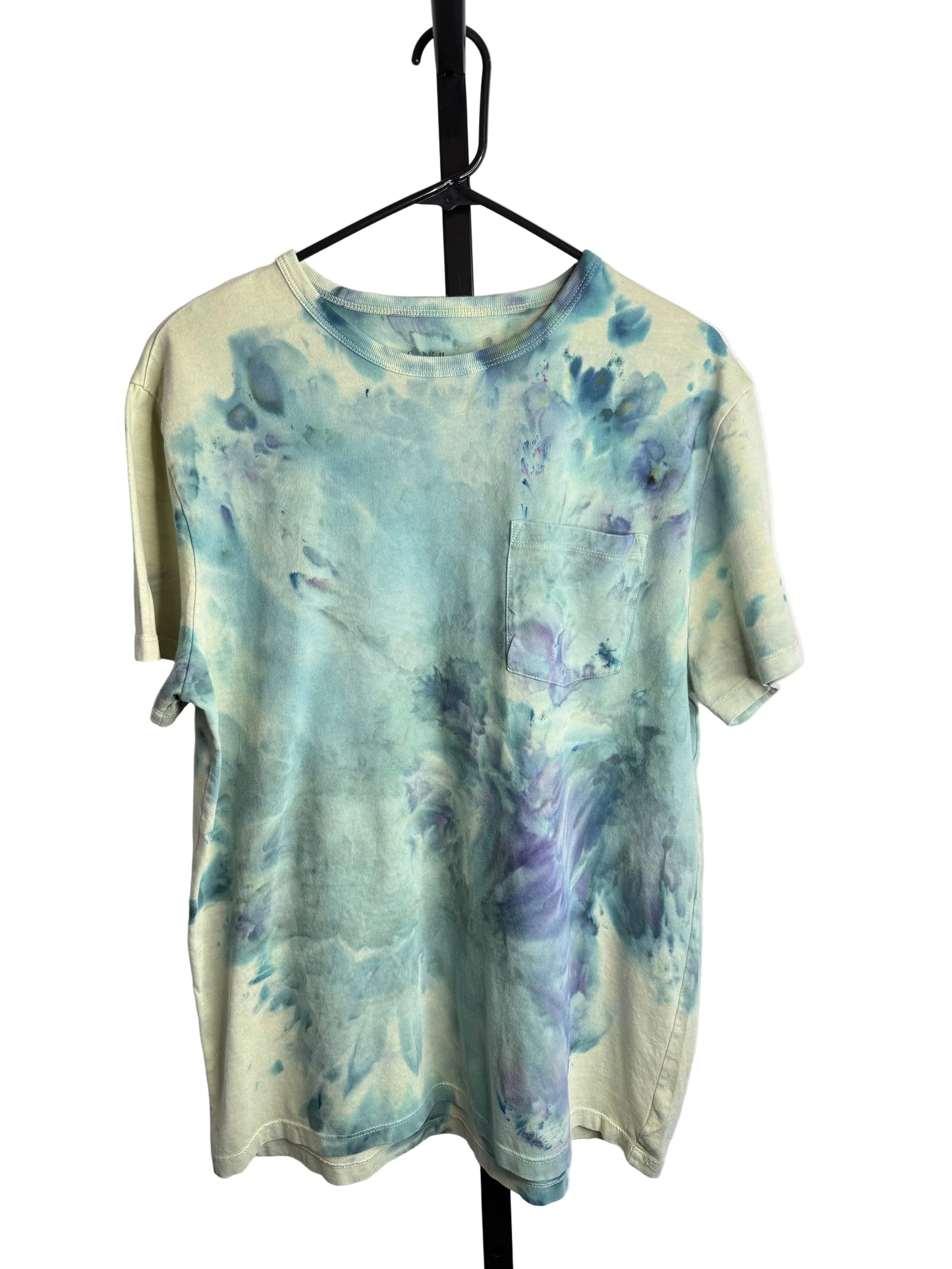 Lagoon bloom abstract ice dyed  t-shirt- unisex Large