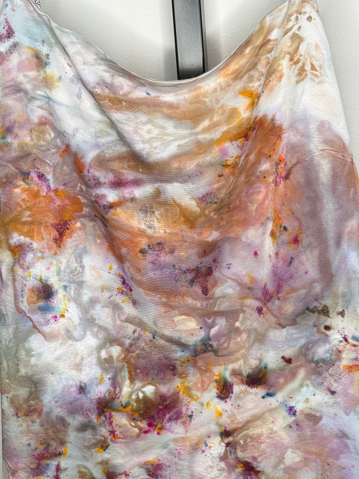 mushroom ice dyed cropped rhinestone strap top- medium