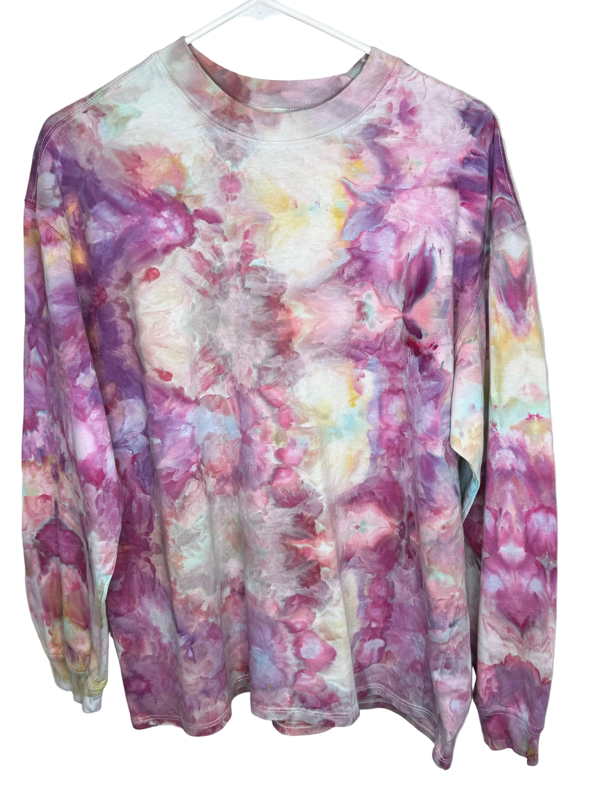 Strawberry skies tie dye long sleeve crop top-Medium