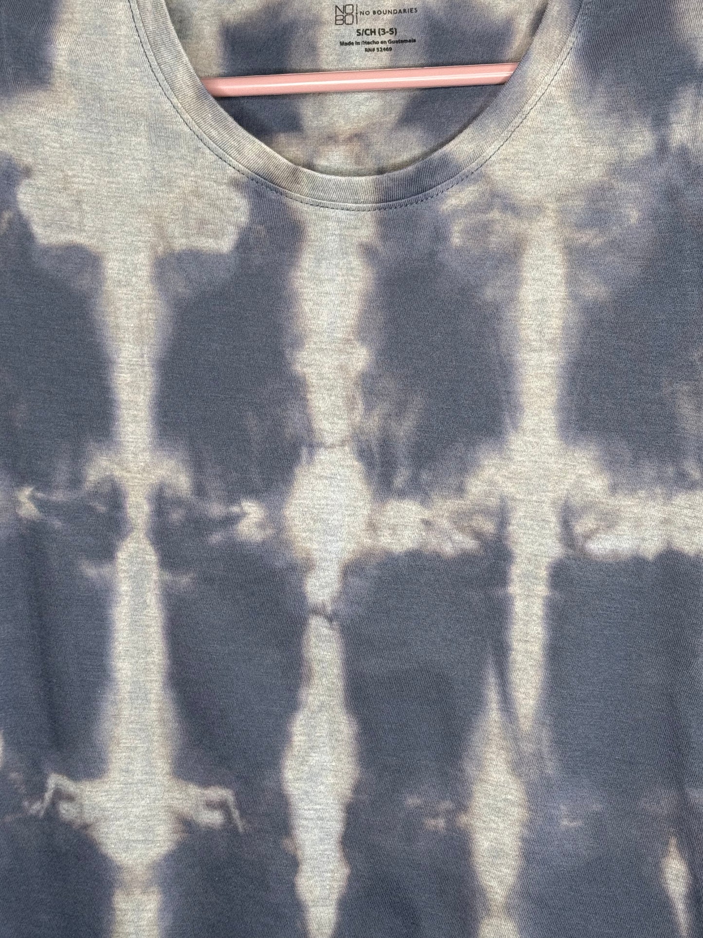 Gray Shibori reverse dye t-shirt-Small