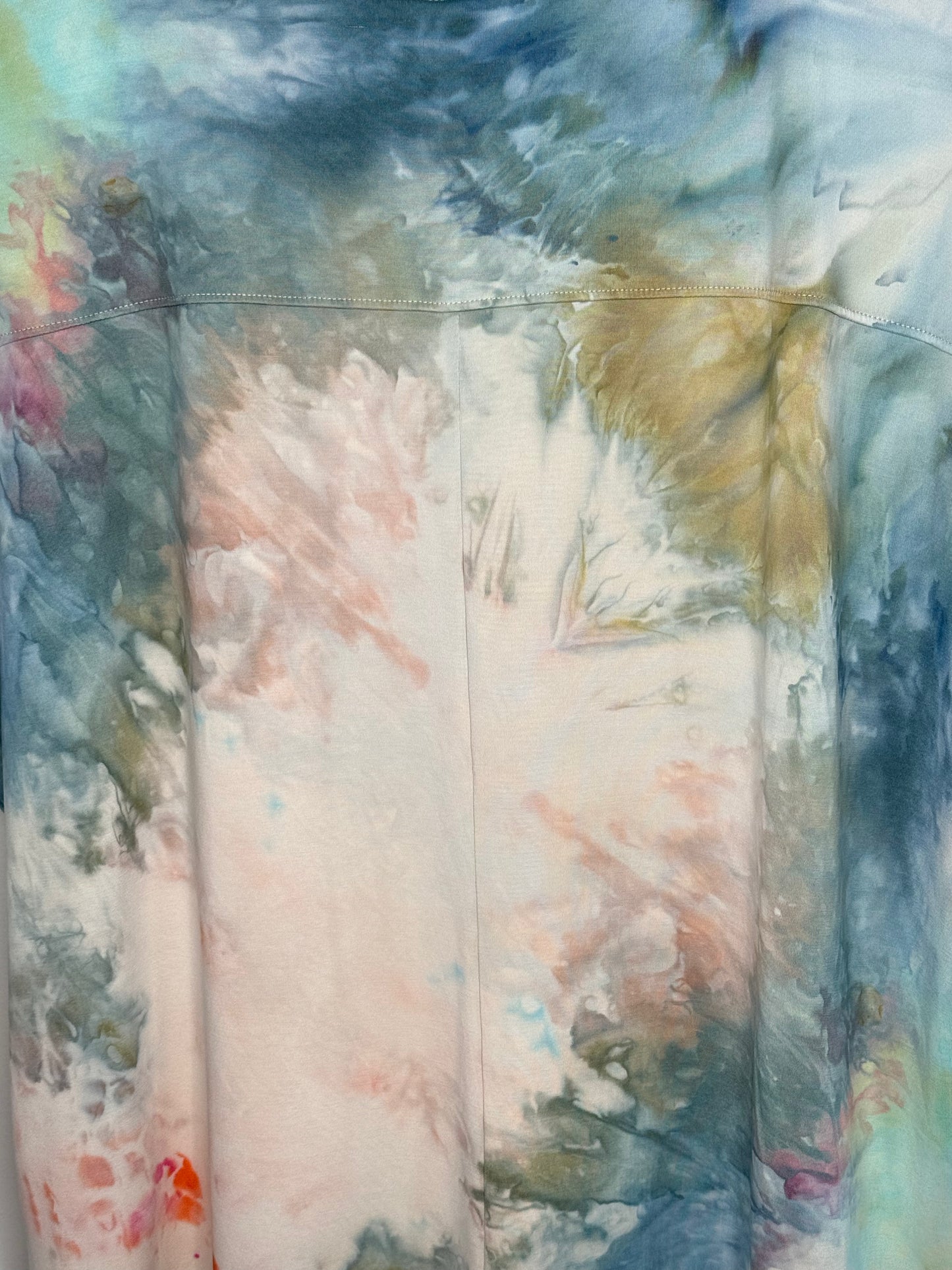 Monet inspired abstract modal ice dyed v-neck medium