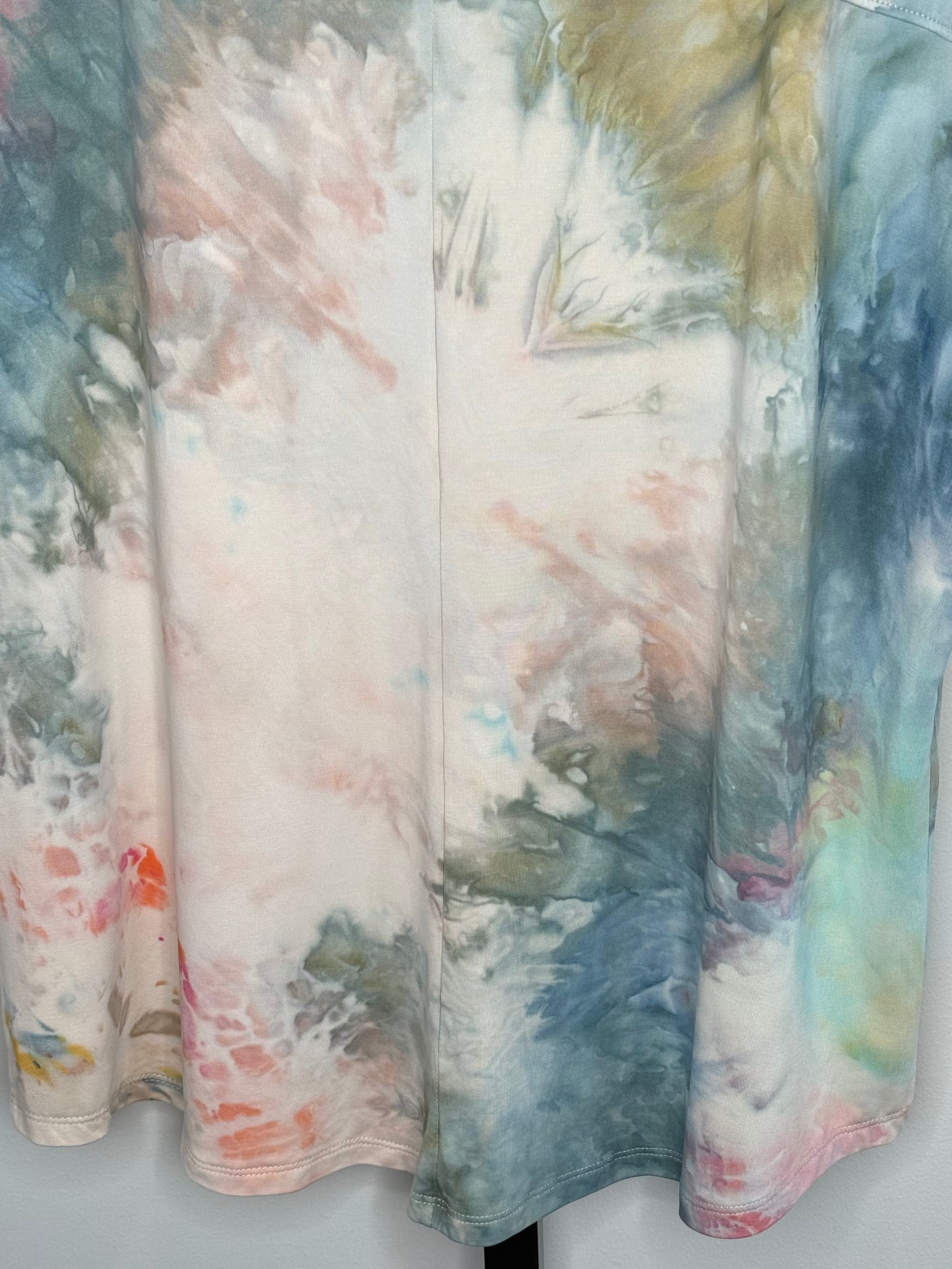 Monet inspired abstract modal ice dyed v-neck medium