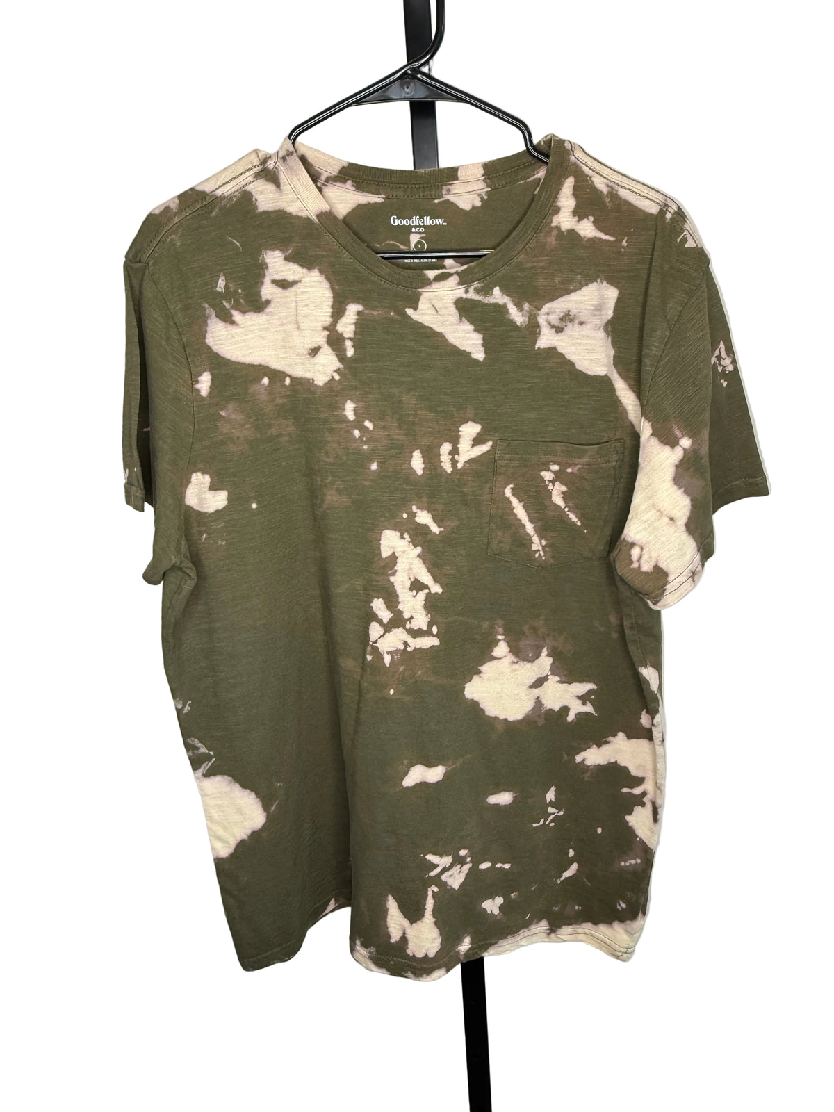 army green reverse dyed  t-shirt- unisex Large