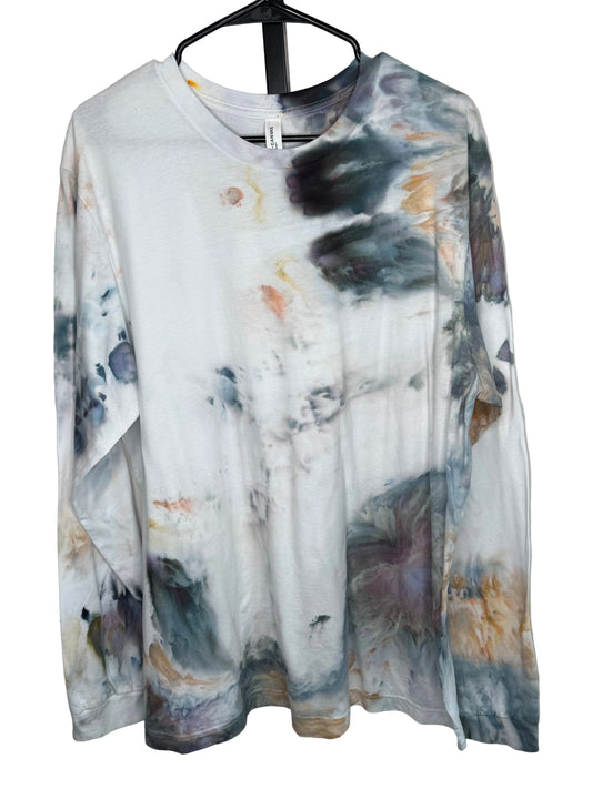 Camel Storm Long sleeve ice dyed t-shirt. 2X