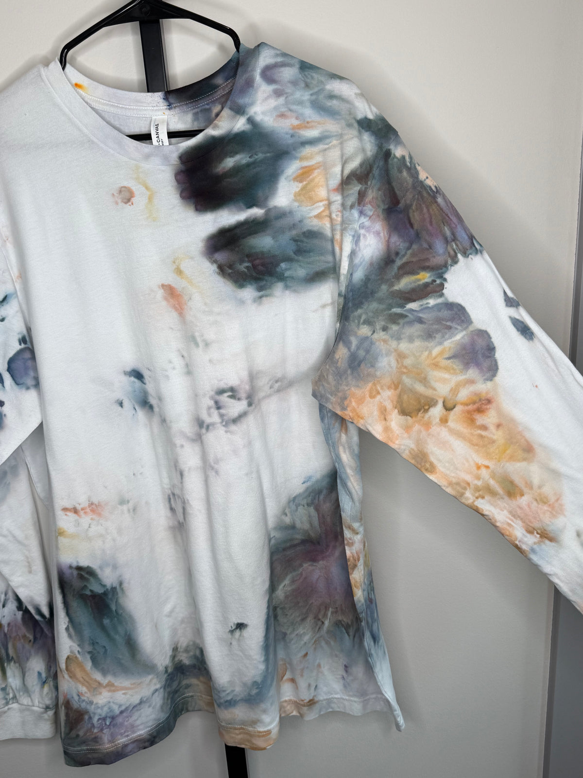 Camel Storm Long sleeve ice dyed t-shirt. 2X