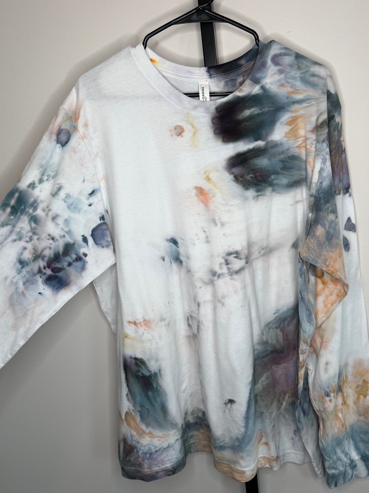 Camel Storm Long sleeve ice dyed t-shirt. 2X