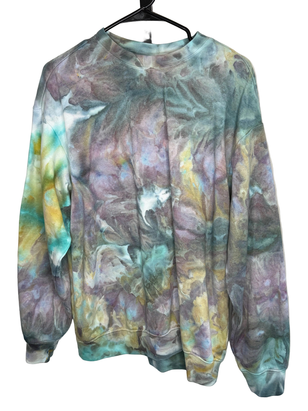 Reimagined Peacock ice dyed unisex sweatshirt. M