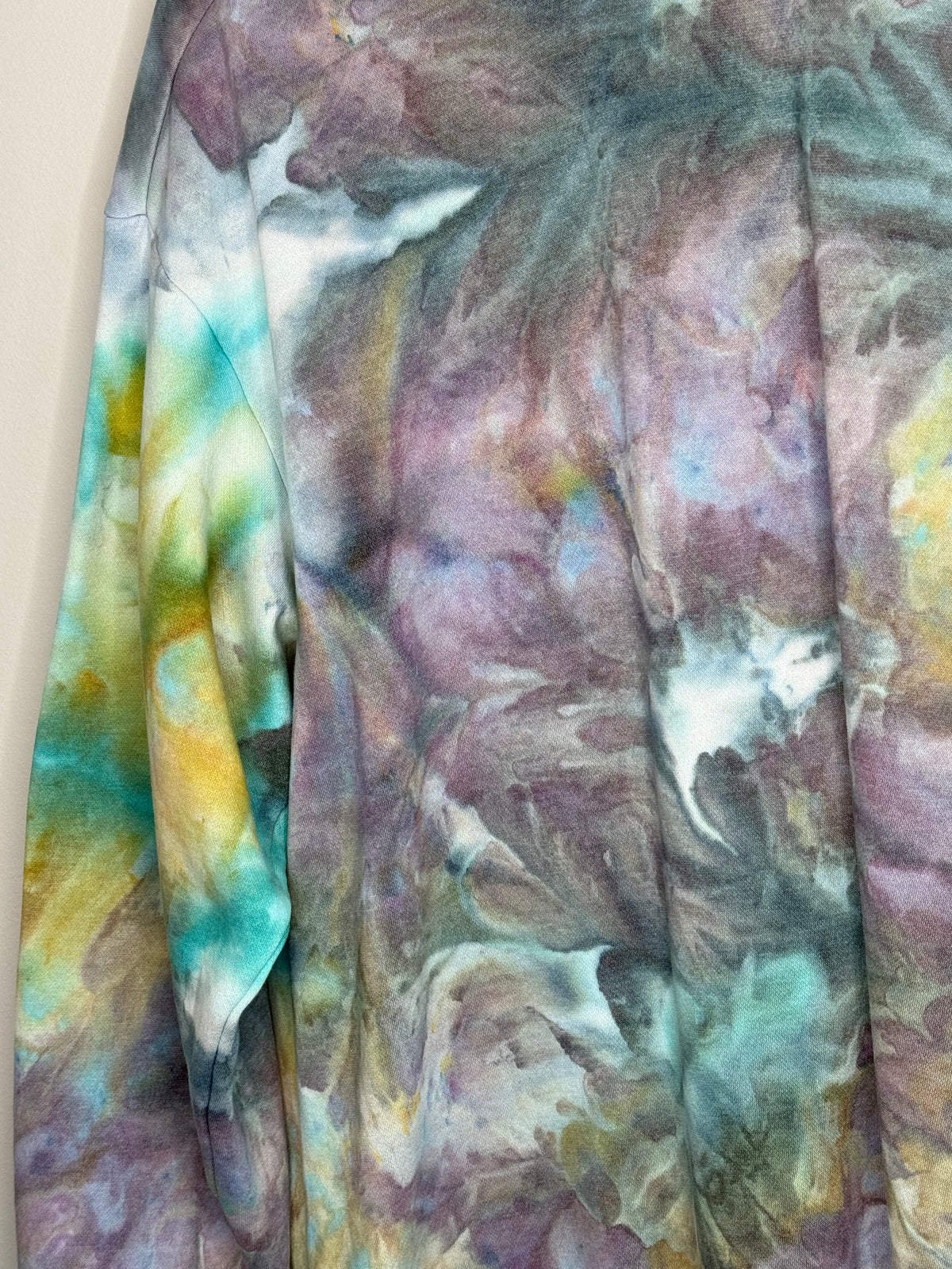 Reimagined Peacock ice dyed unisex sweatshirt. M
