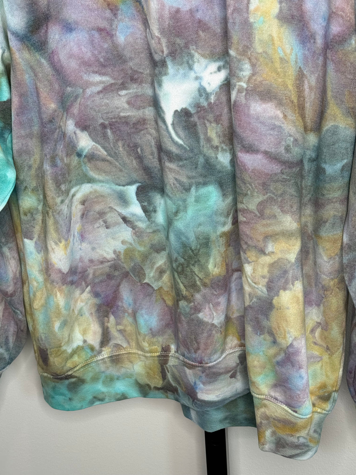 Reimagined Peacock ice dyed unisex sweatshirt. M