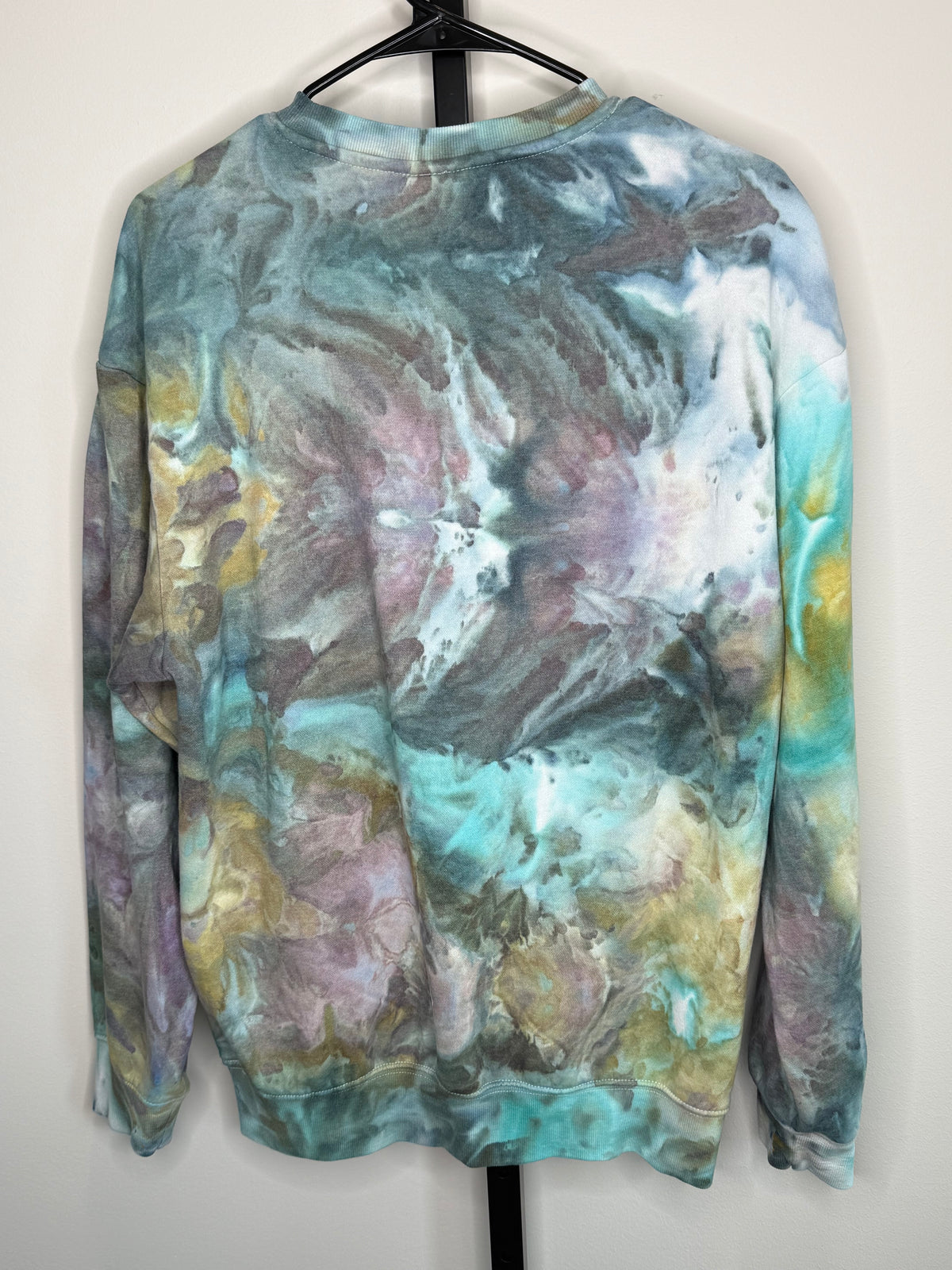 Reimagined Peacock ice dyed unisex sweatshirt. M