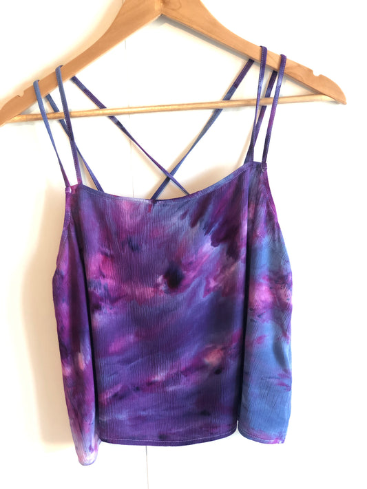 Tcu purple ice dyed crop top-small