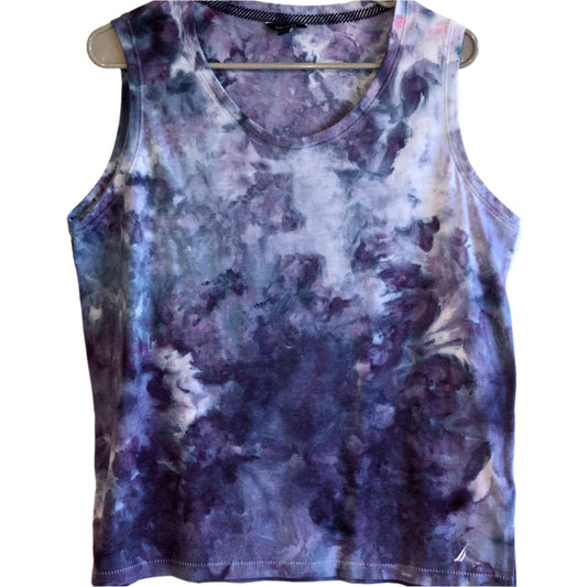 Purple ice dyed tank top-Large