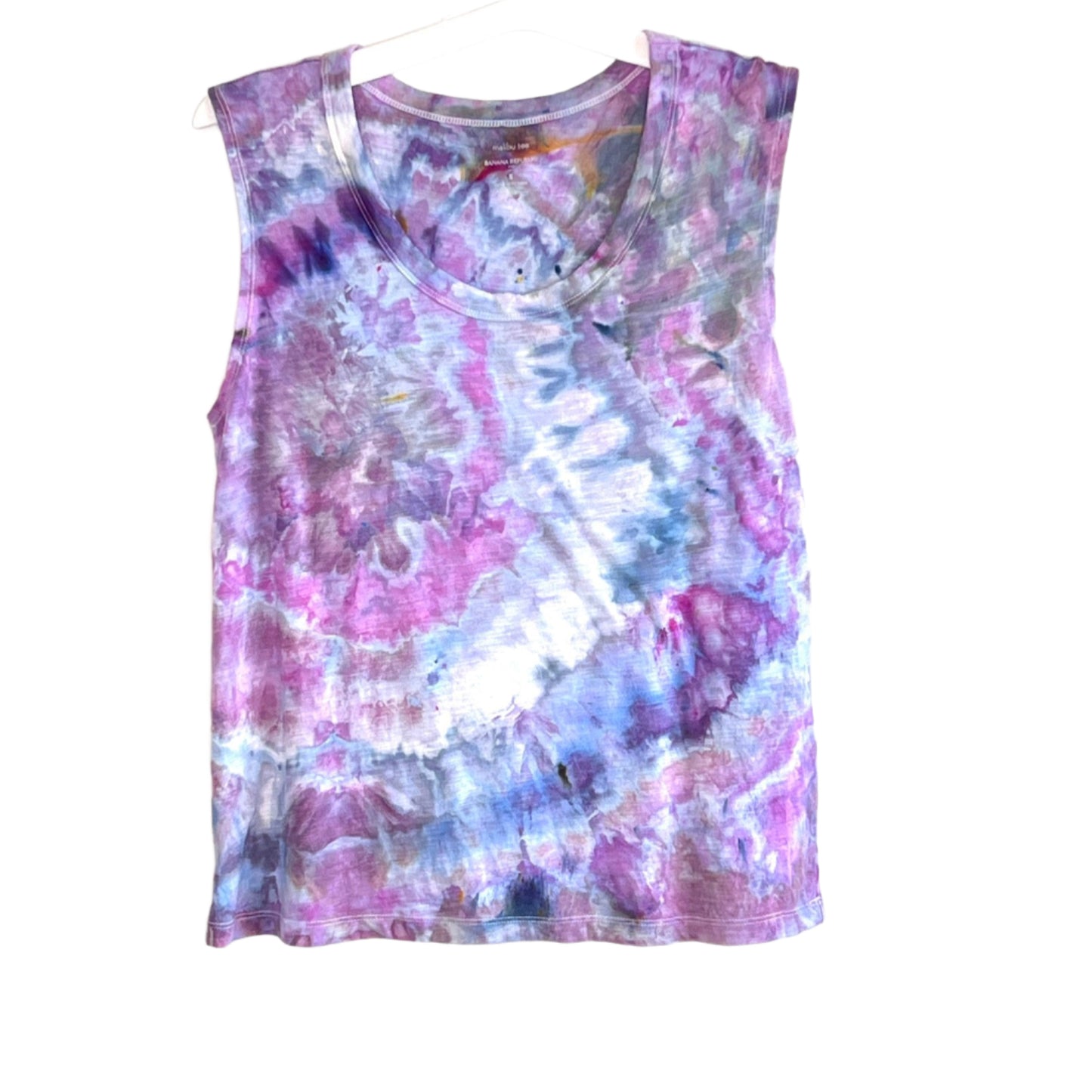 Purple geode tank top hand dyed- Small