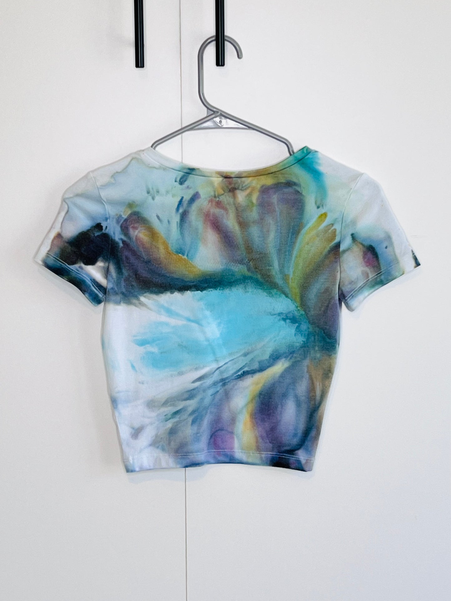 Reimagined peacock ice dyed crop top- x-small