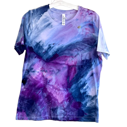 Moody purple abstract ice dyed short sleeve t-shirt- TCU