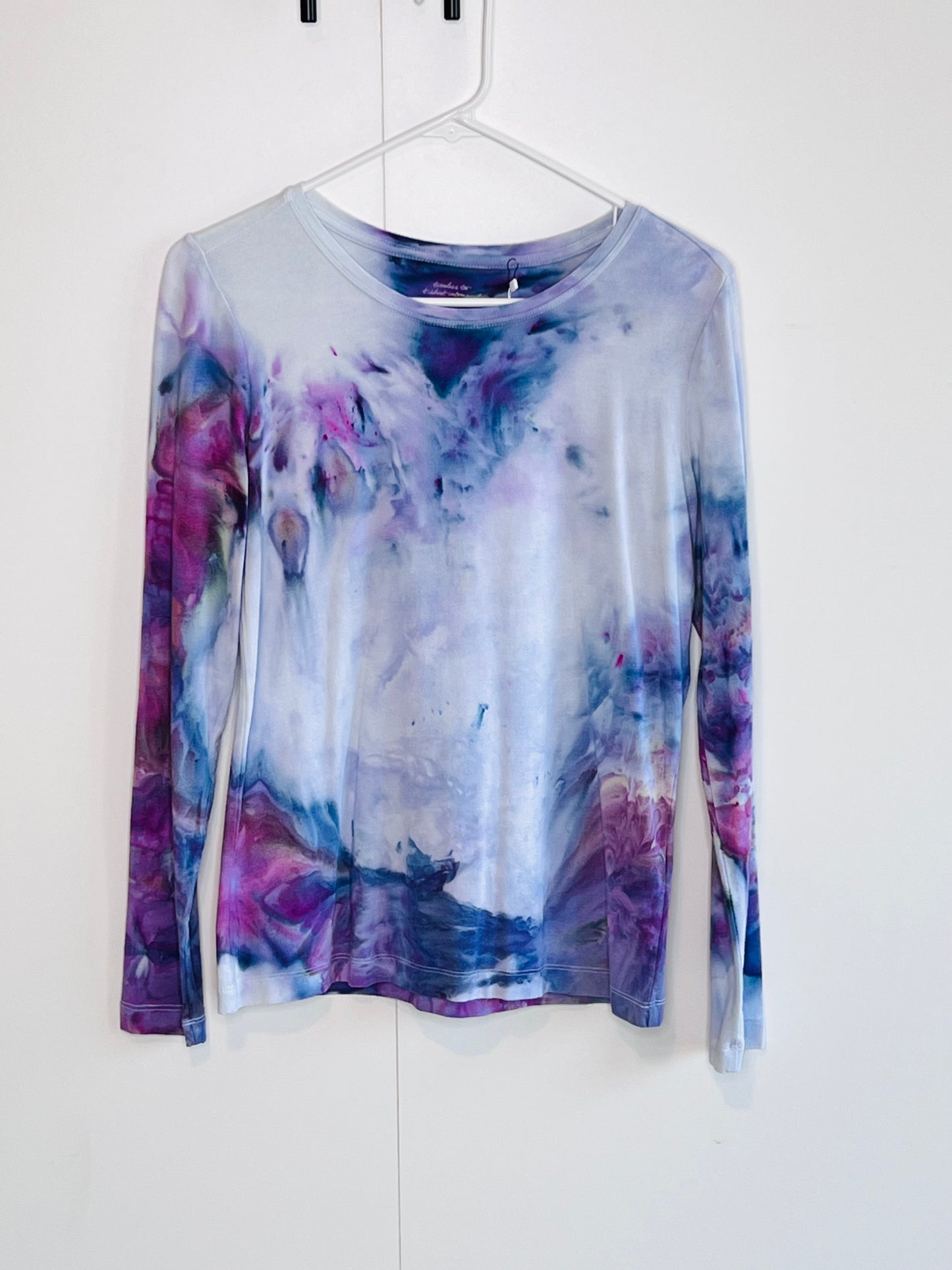 Purple ice dyed long sleeve shirt-small