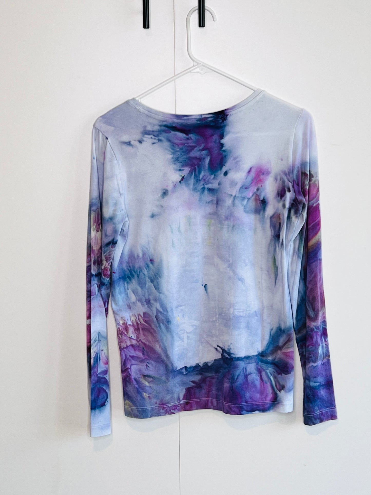 Purple ice dyed long sleeve shirt-small