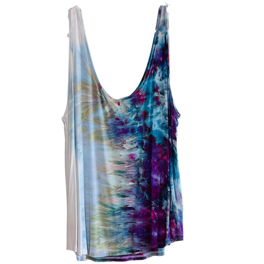 Strawberry fade ice dyed rayon tank top- Large