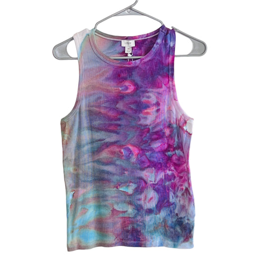 Strawberry fade ice dyed ribbed tank top- Medium