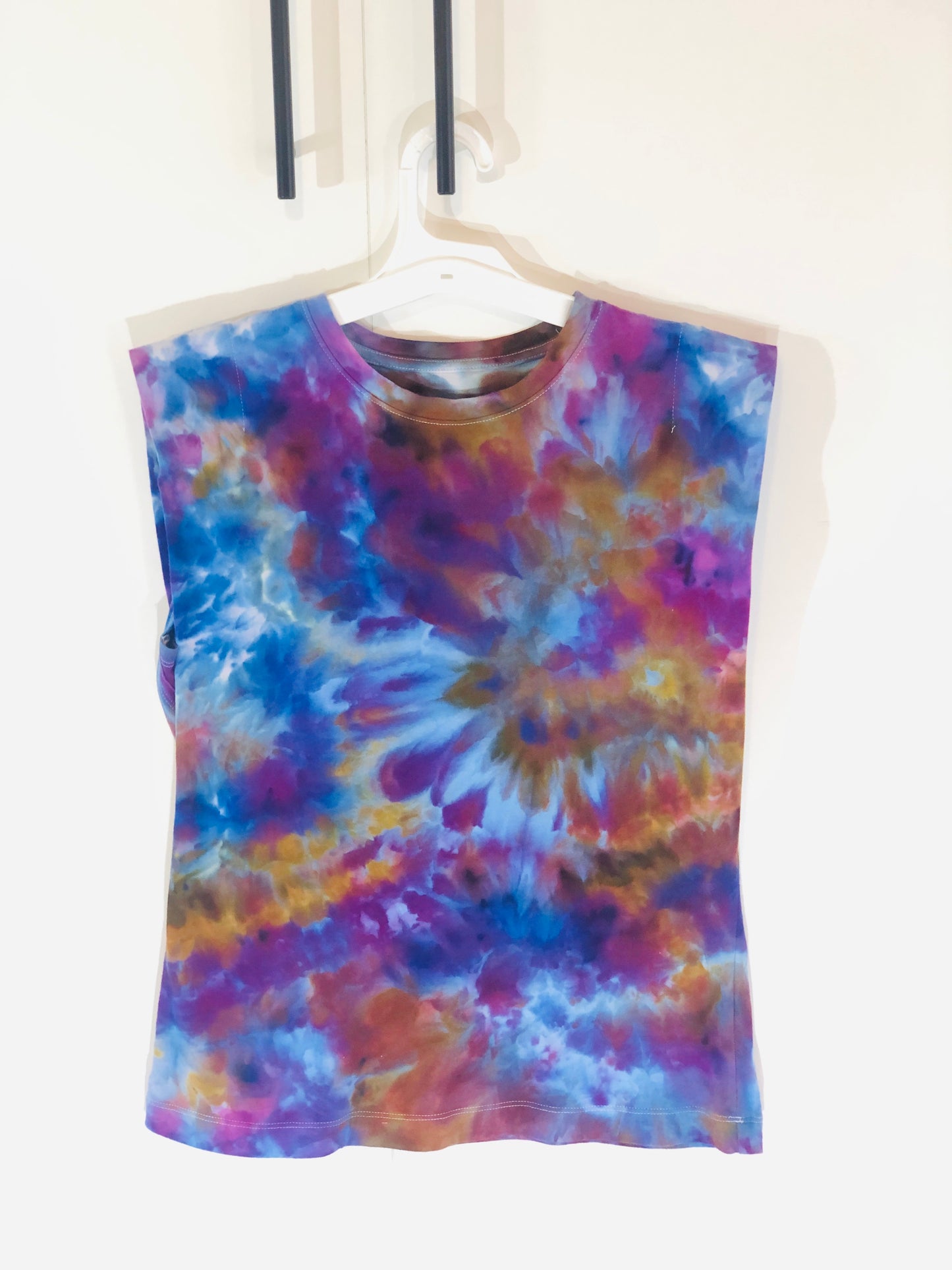 Ice dyed garden muscle tank top