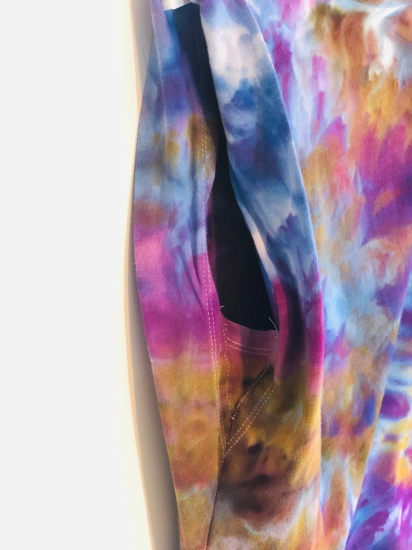 Ice dyed garden muscle tank top