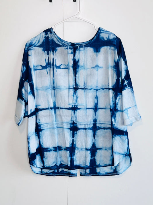 Indigo Shibori tie dye tunic small