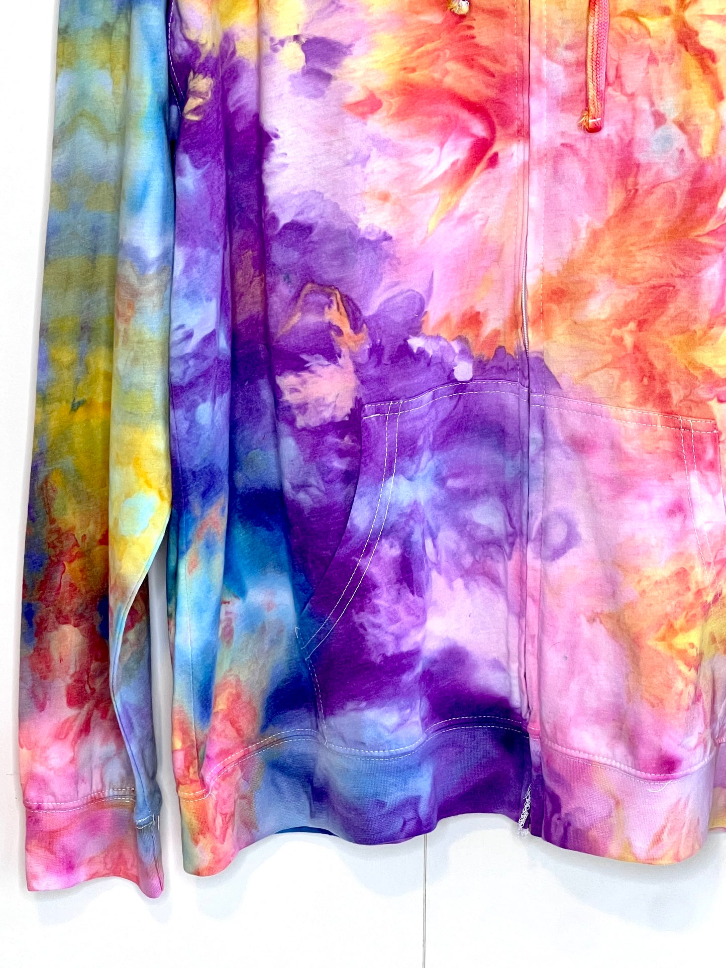 Rainbow ice dyed unisex hoodie. XXXL