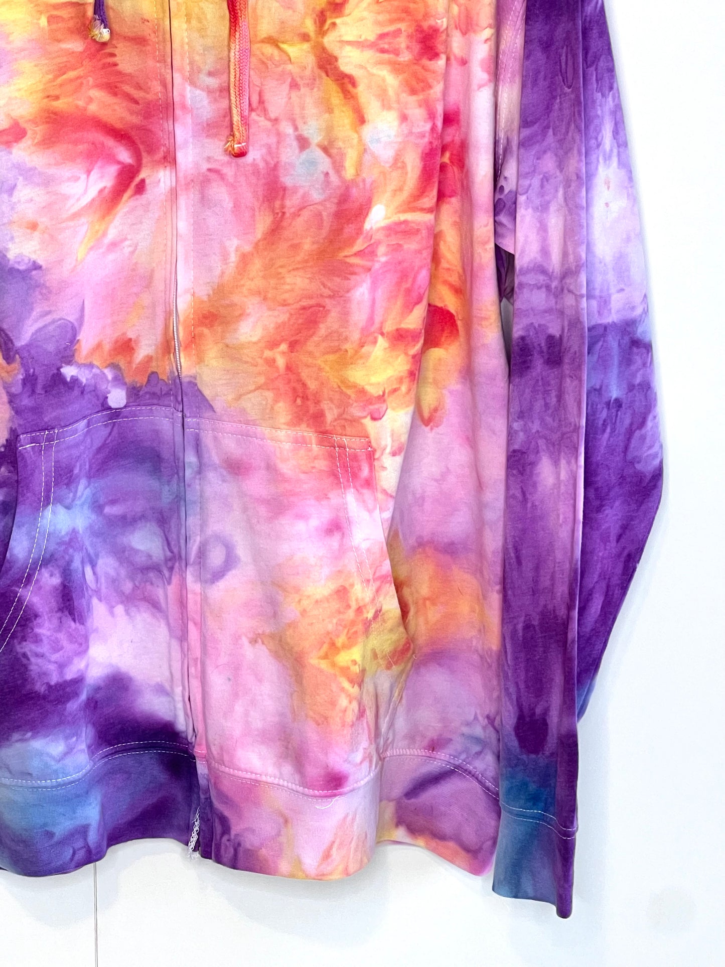 Rainbow ice dyed unisex hoodie. XXXL