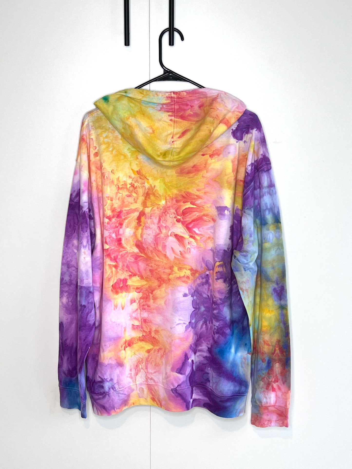 Rainbow ice dyed unisex hoodie. XXXL