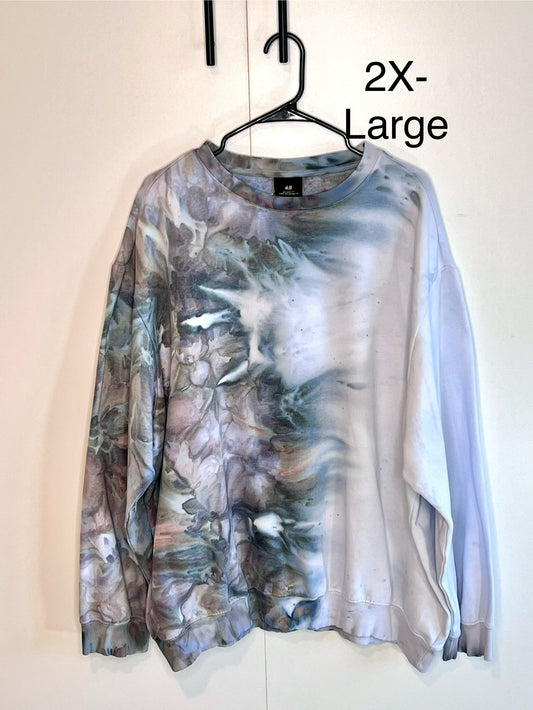 Astral fade ice dyed unisex sweatshirt. 2xl