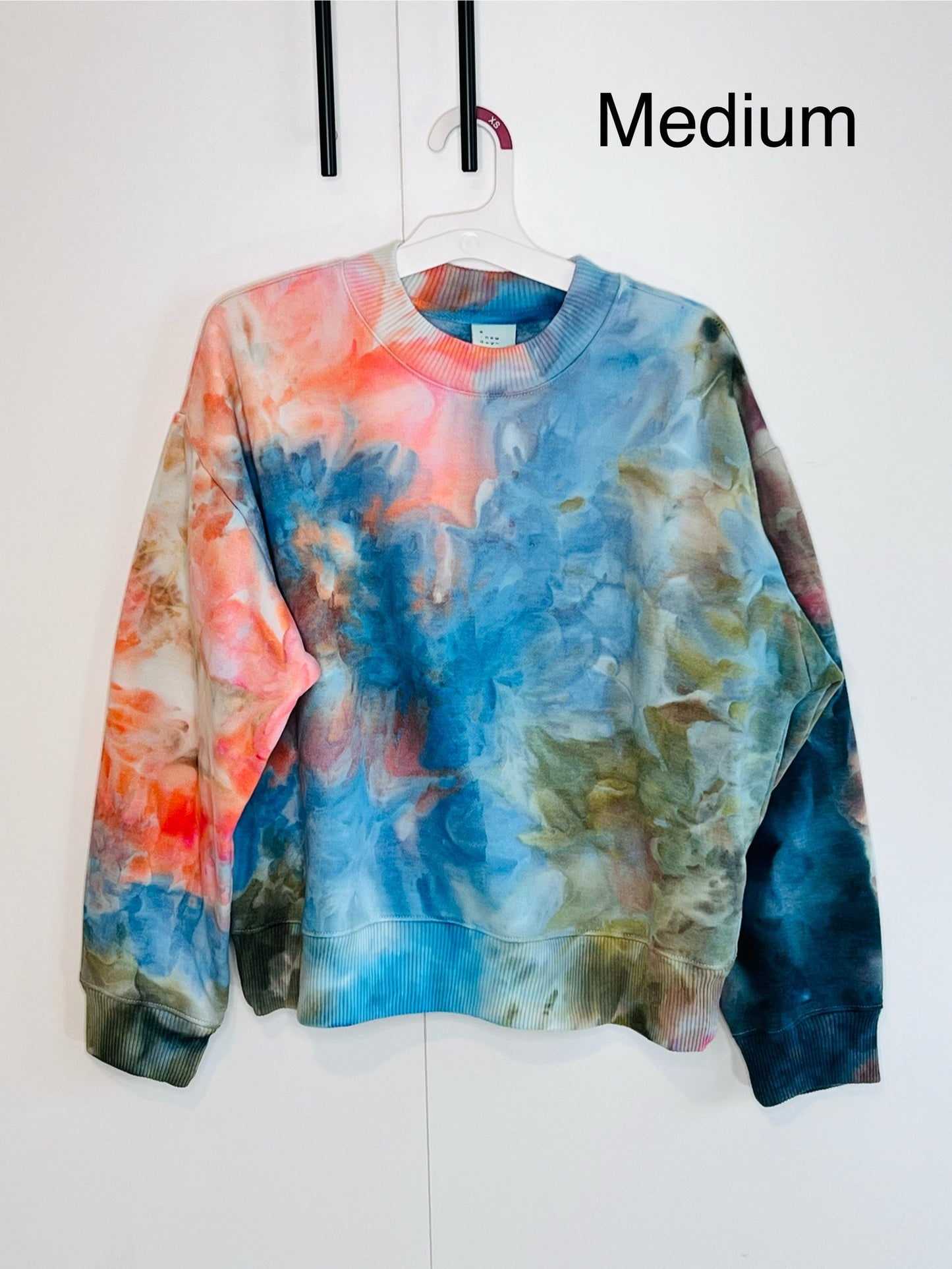 Monet garden ice dyed sweatshirt- tie dyed medium