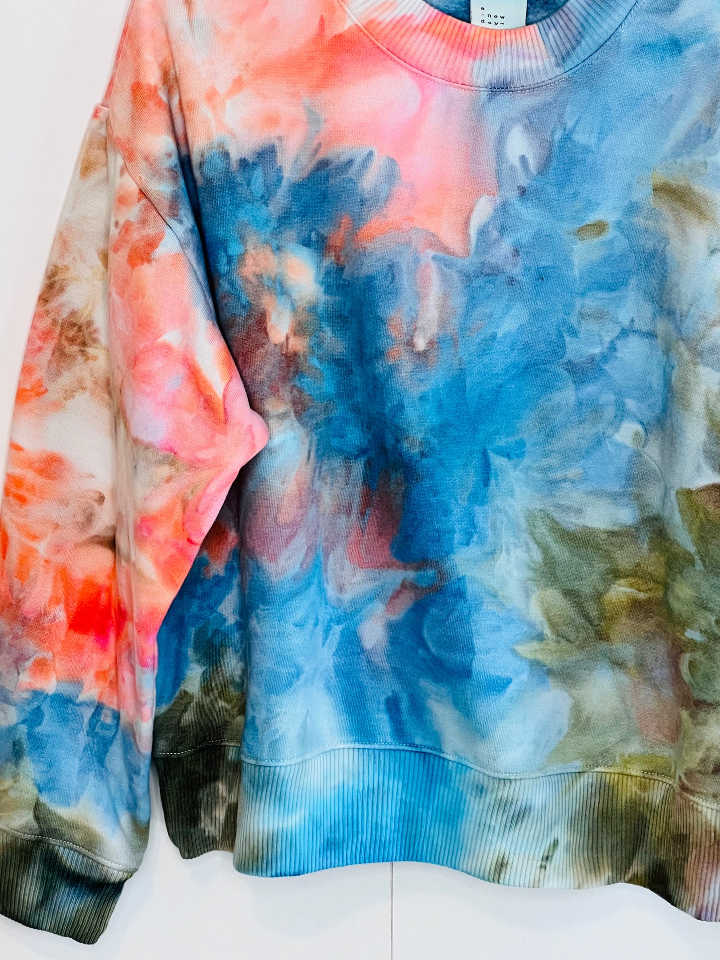 Monet garden ice dyed sweatshirt- tie dyed medium