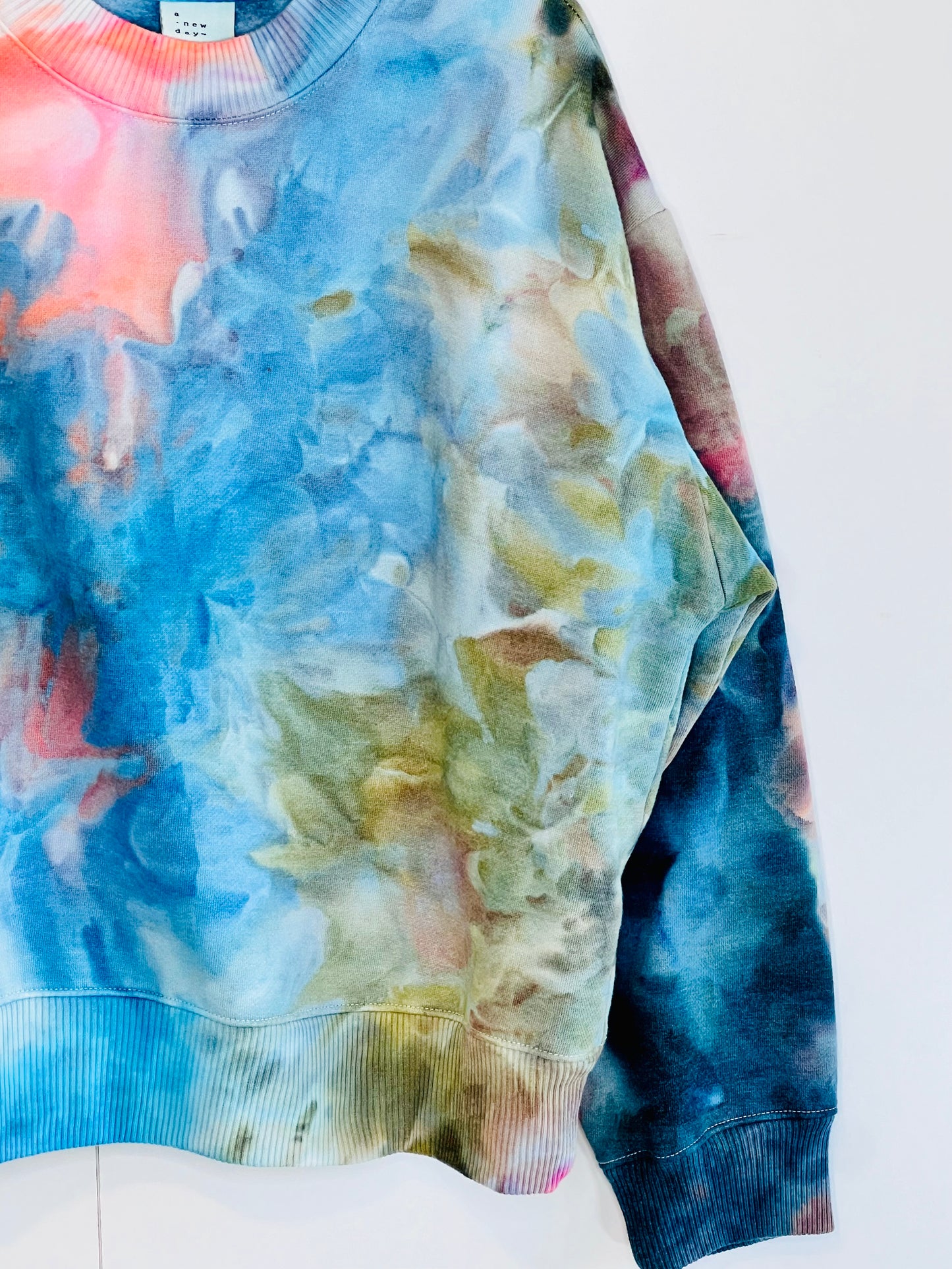 Monet garden ice dyed sweatshirt- tie dyed medium