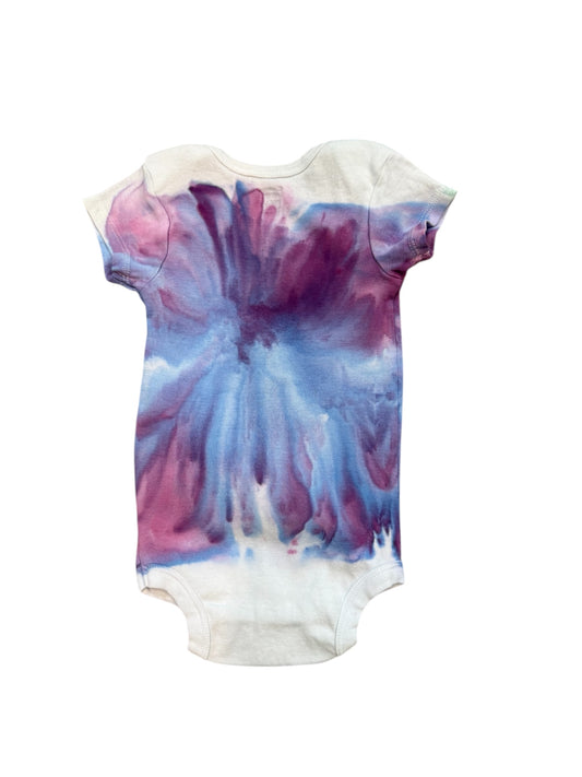 Hydrangia ice tie dyed organic cotton onesie- 6-9 months