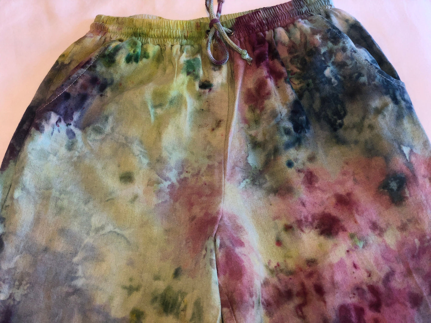 Women’s ice dyed high-rise drawstring waist ankle length pants