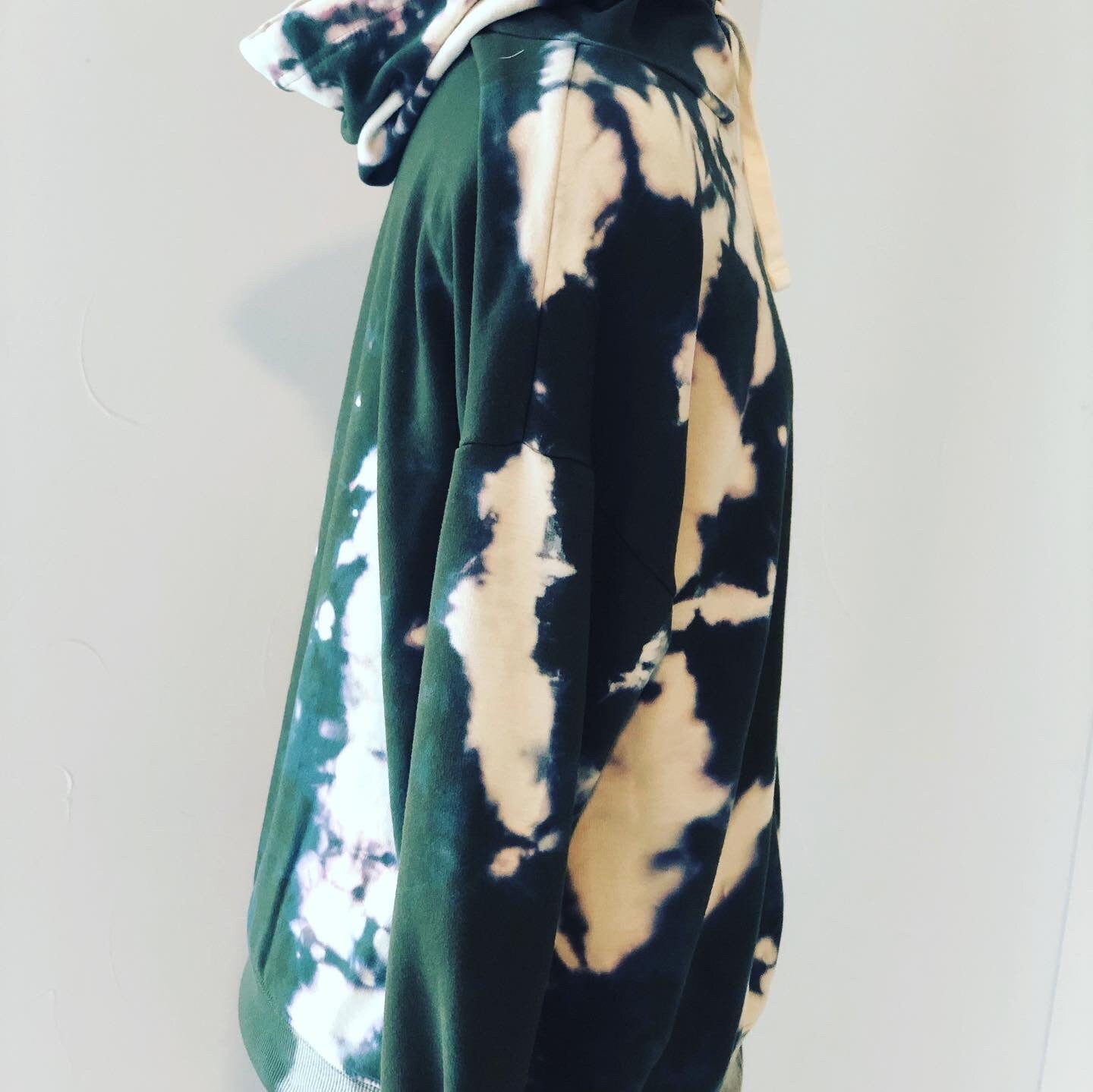 Army green reverse tie dyed Women's sweatshirt