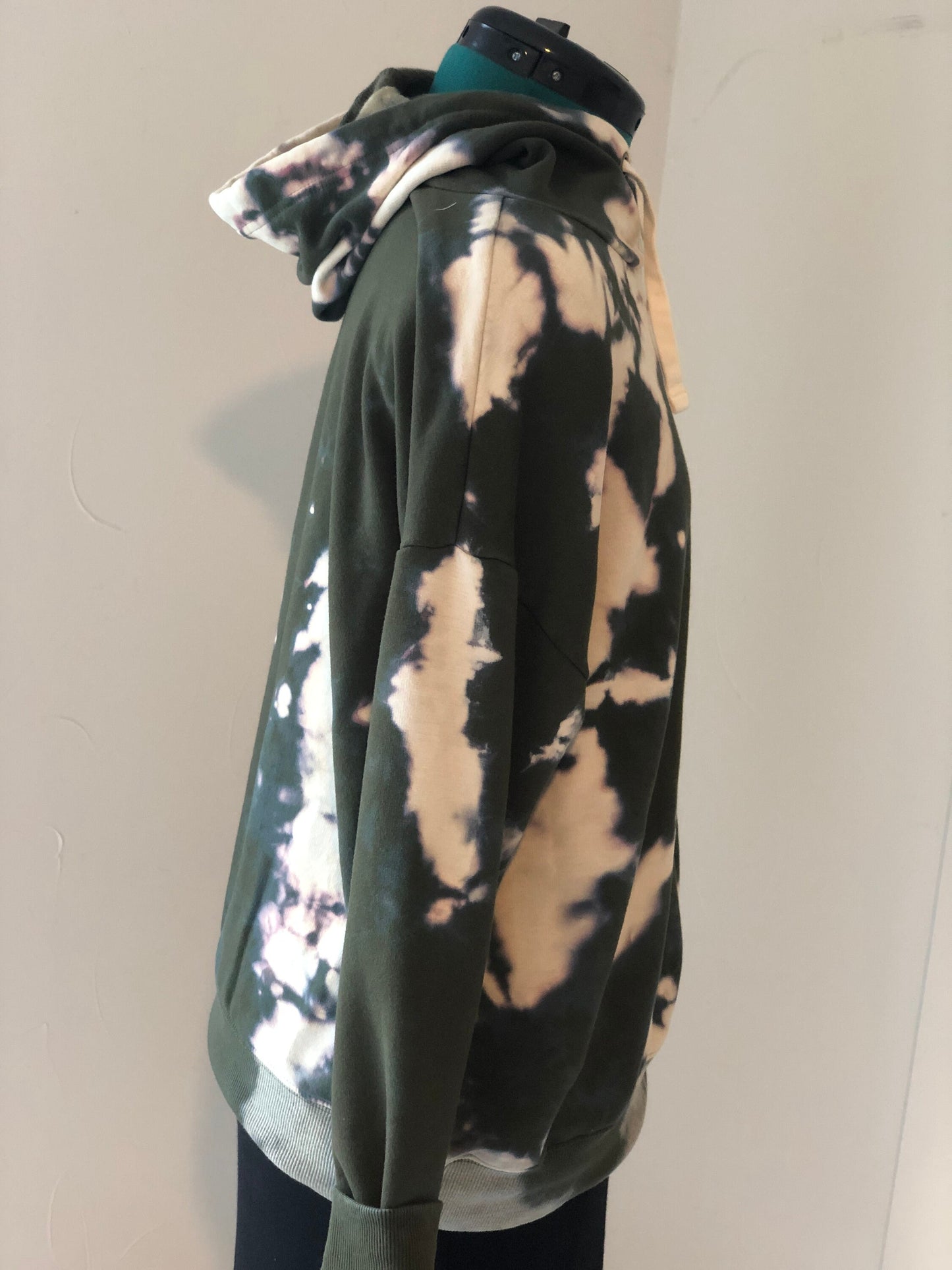 Army green reverse tie dyed Women's sweatshirt