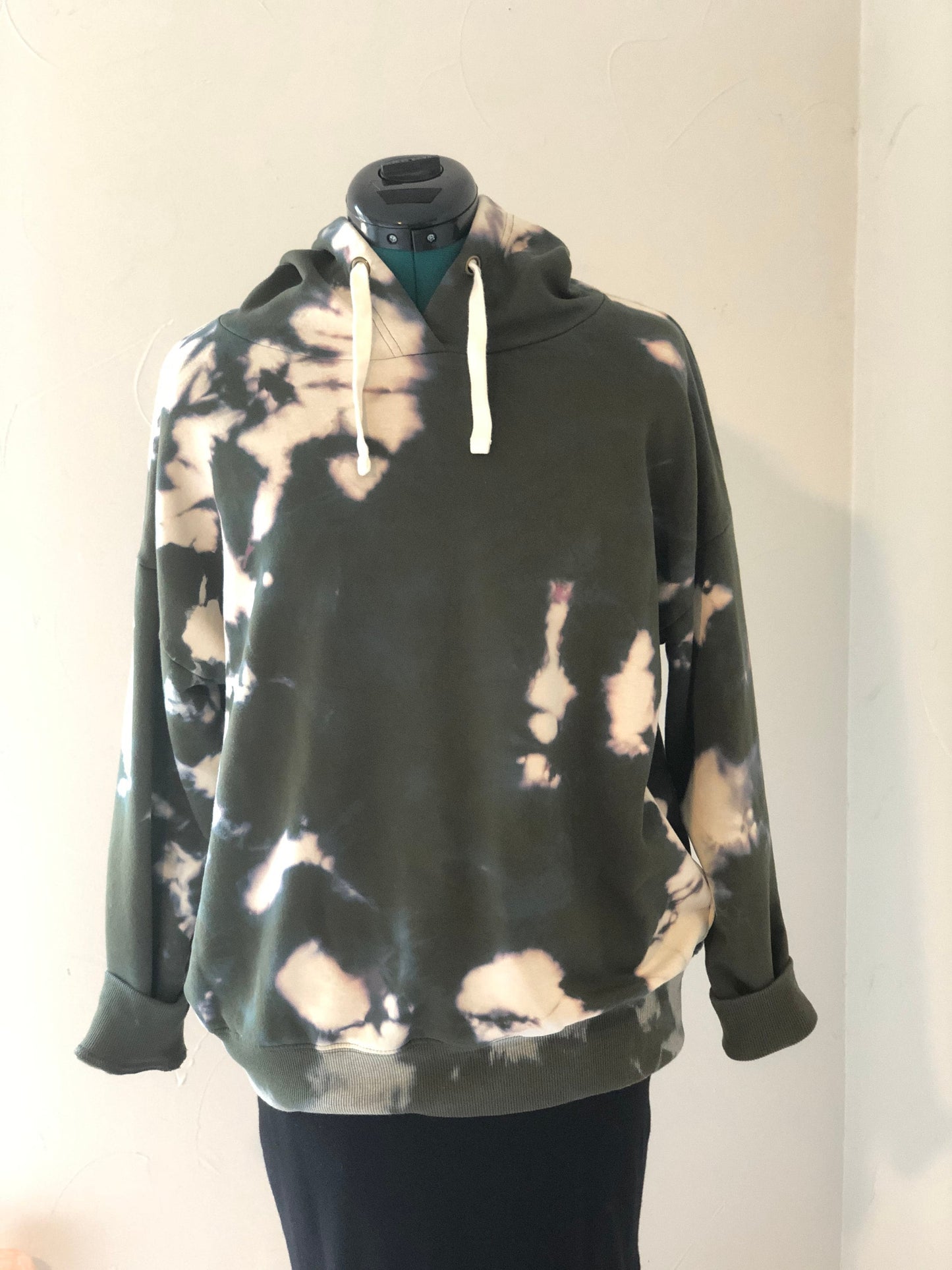 Army green reverse tie dyed Women's sweatshirt