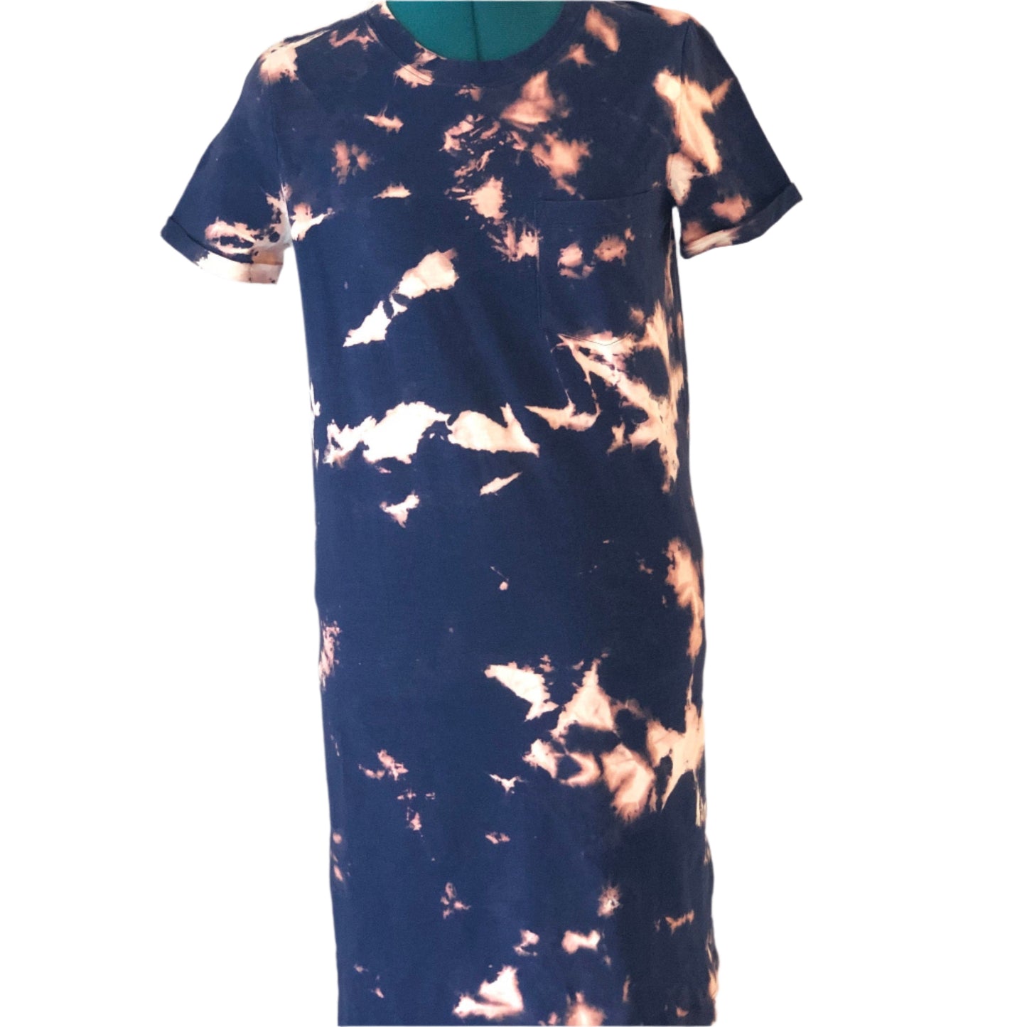 Navy and pink Reverse tie dye t shirt dress Movement Design Co Navy and pink Reverse tie dye t shirt dress Movement Design Co