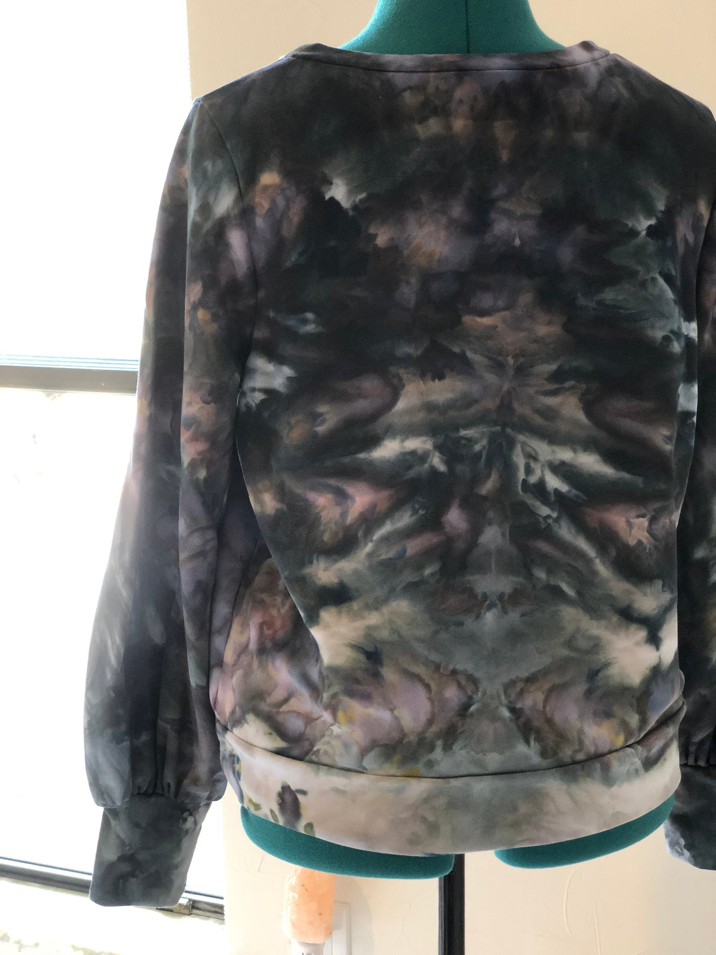 ice dyed sweatshirt bell sleeve- astral