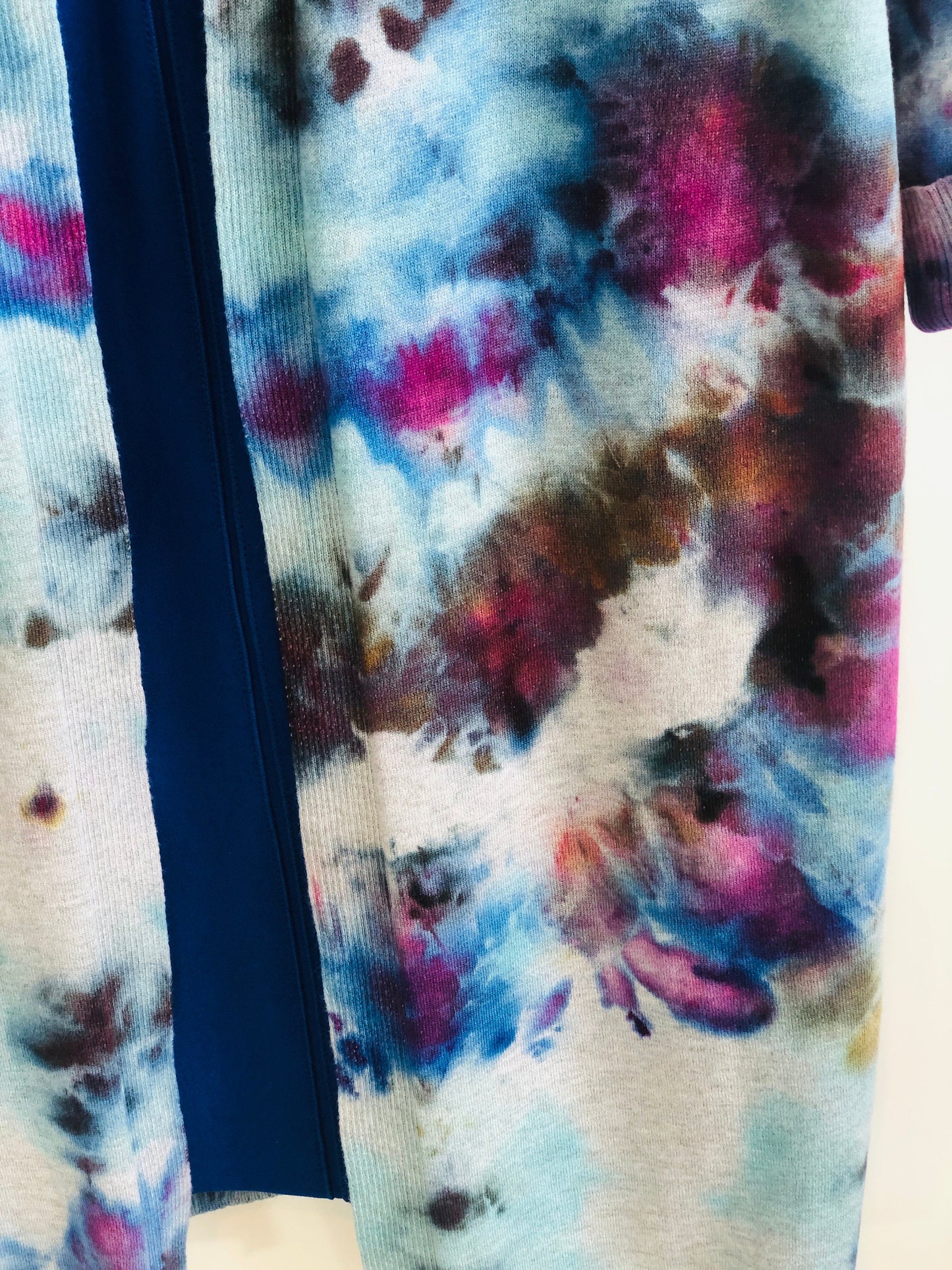 Women’s tie dye duster cardigan pink/blue