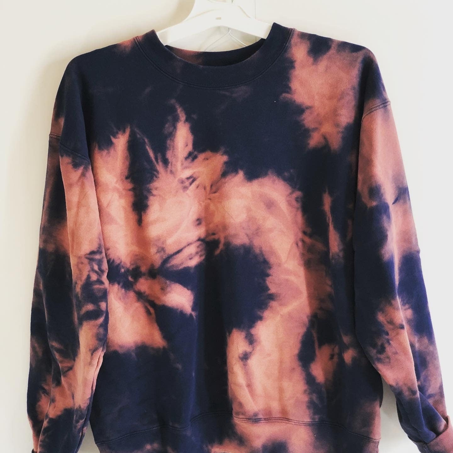 Unique Blue/ pink hand tye dyed sweatshirt