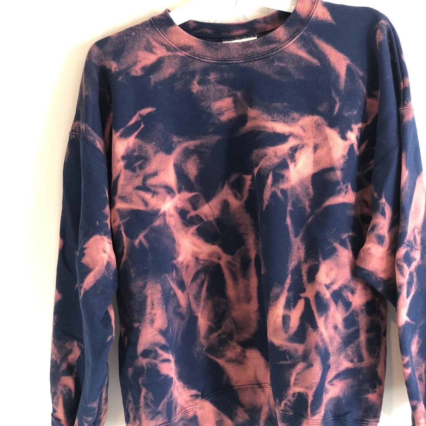 Unique Blue/ pink hand tye dyed sweatshirt