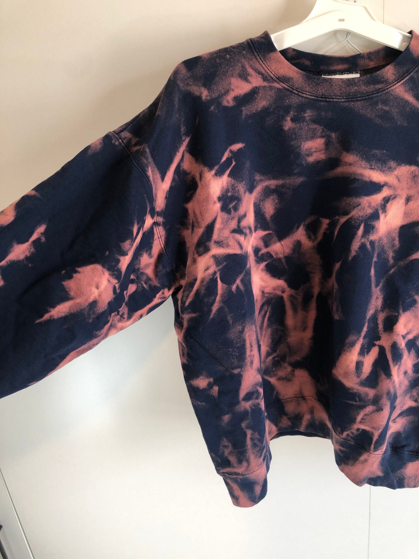 Unique Blue/ pink hand tye dyed sweatshirt