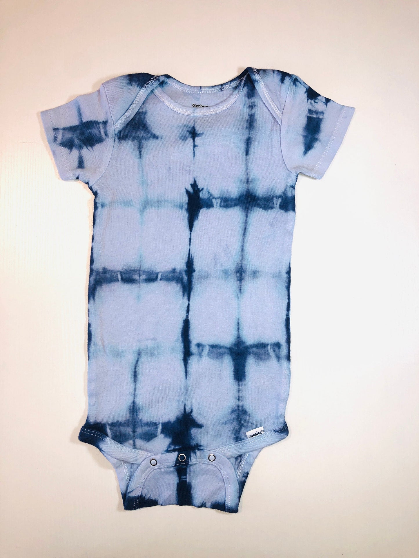 Organic indigo shibori tie dye onesies/ t- shirts- all sizes