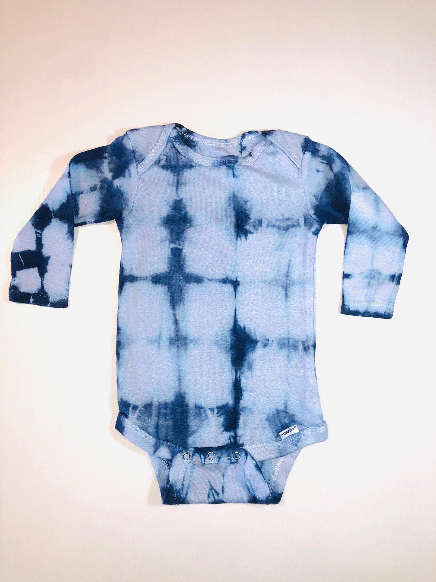 Organic indigo shibori tie dye onesies/ t- shirts- all sizes