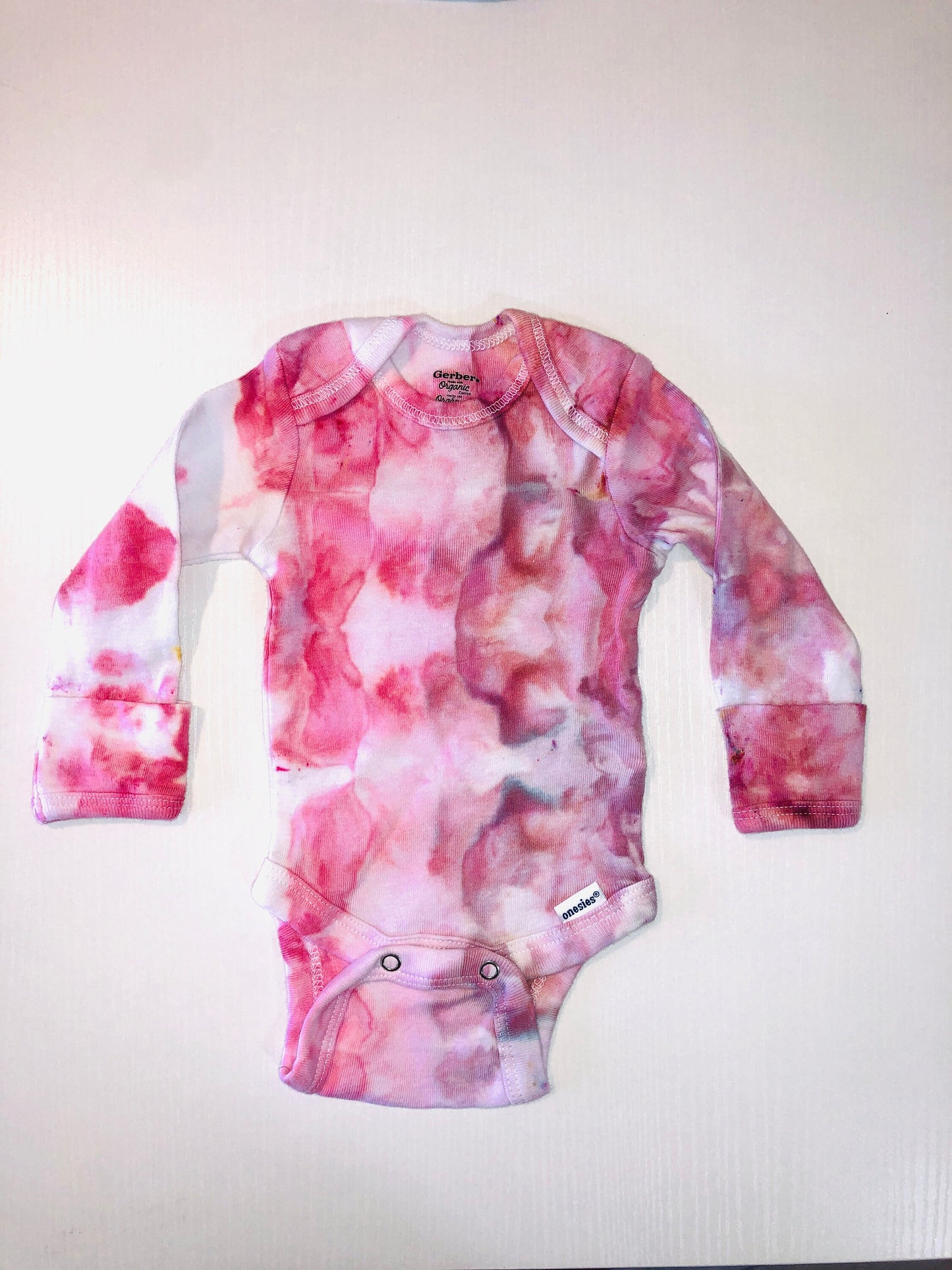 Organic tie dye onesies- long sleeve, 0-3 months