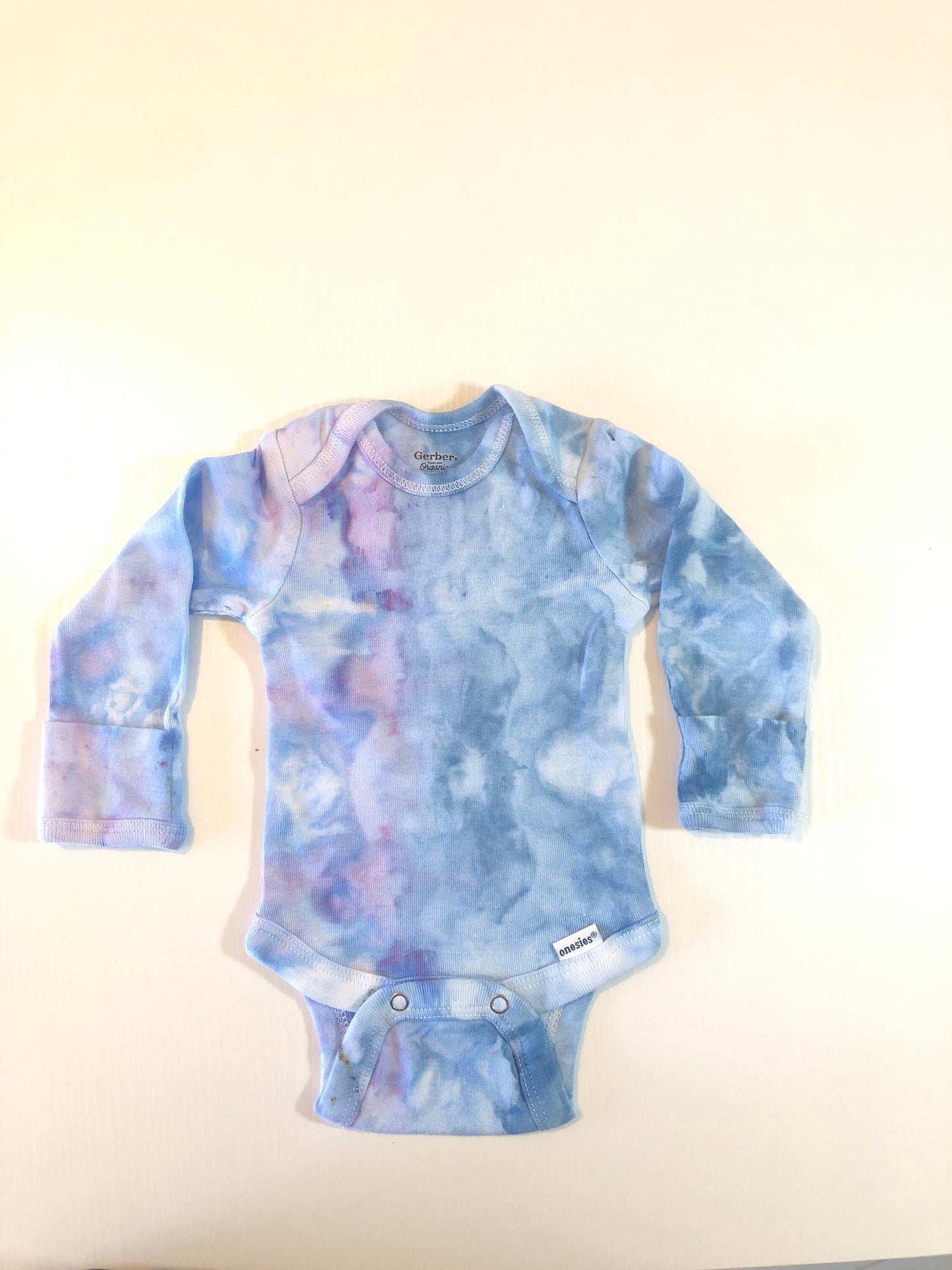 Organic tie dye onesies- long sleeve, 0-3 months