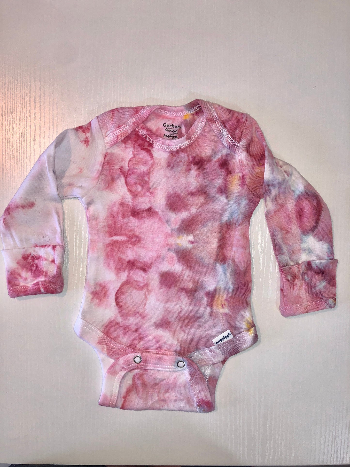 Organic tie dye onesies- long sleeve, 0-3 months