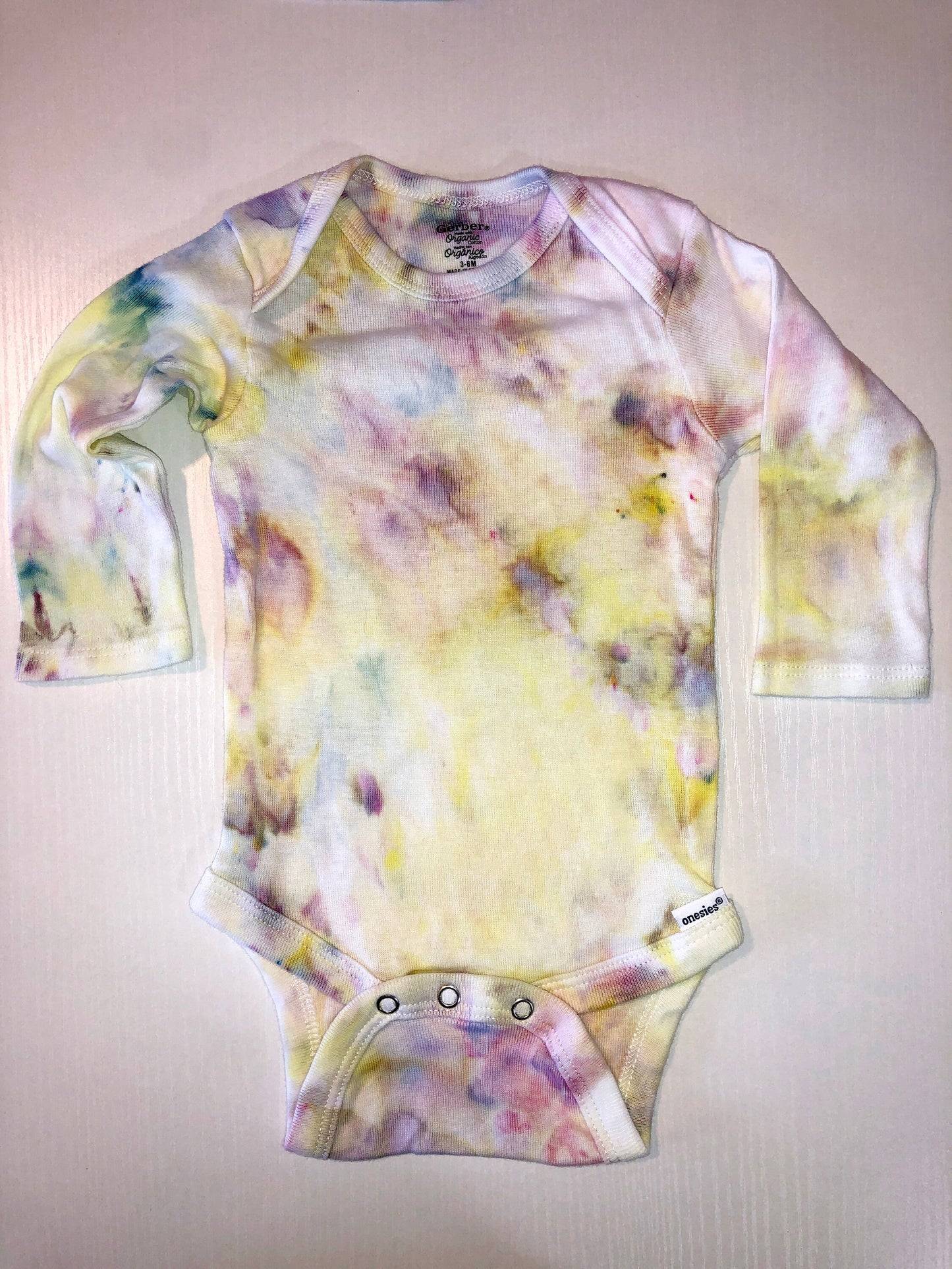 Organic tie dye onesies- long sleeve, 0-3 months